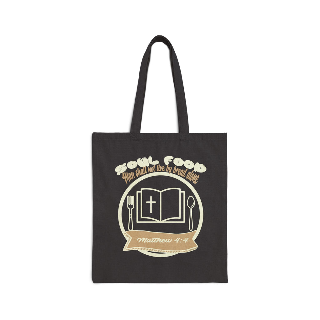 Soul Food Cotton Canvas Tote Bag | Eco-Friendly Grocery Bag, Bible Verse Conference Gift, Faith-Based Accessory, Church Outing Tote